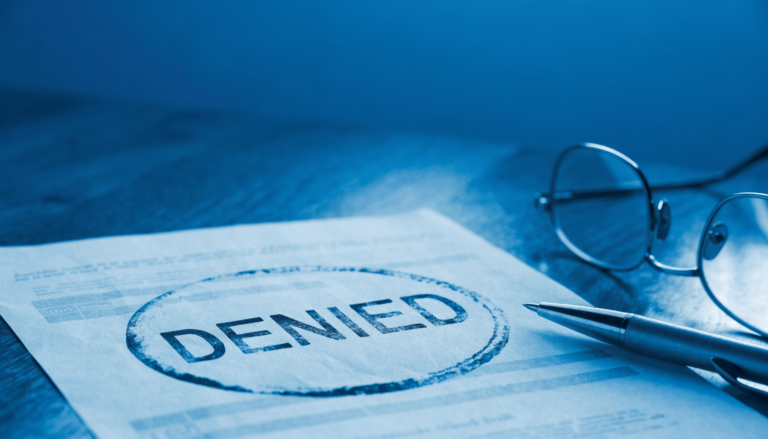Illustration of a declined workers’ compensation application and next steps