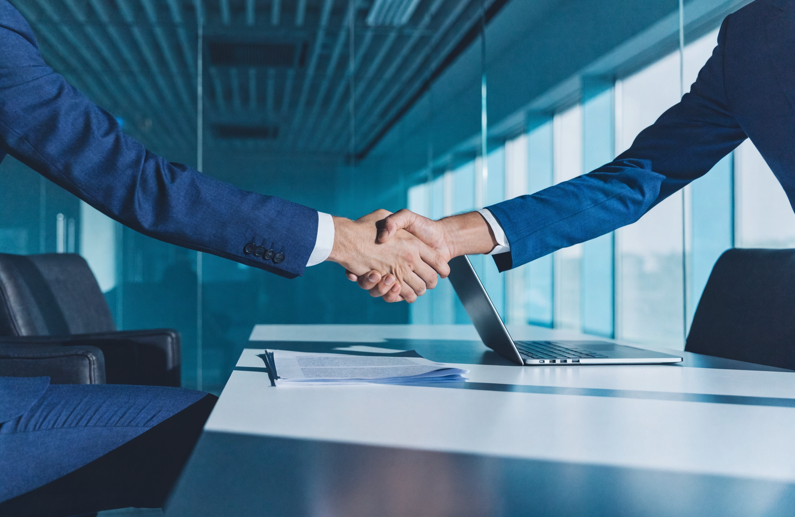 Business meeting handshake
